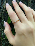 0.5ct Engagement Ring Round Cut Diamond Crescent Star Petite 14k YellowGold Over