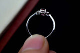 0.25ct Engagement Ring Oval Cut Pink Ruby Minimalist Trilogy 14k White Gold Over