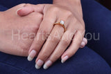 0.5ct Princess Simulated Diamond Accented Engagement Ring 14k Yellow Gold Plated