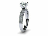 2.2ct Round Cut Diamond Milgrain Solitaire Engagement Ring 14k White Gold Finish