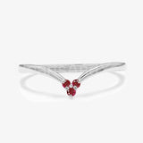 0.3ct Round Cut Simulated Pink Ruby Dainty Trilogy Ring 14K Yellow Gold Plated