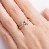 1ct Cushion Cut Morganite Infinity Solitaire Engagement Ring 10k Solid Rose Gold