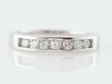 0.54ct Round Cut Diamond Wedding Band Channel Set Women 14k White Gold Finish