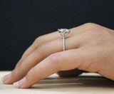 1.7ct Round Cut Diamond Engagement Ring Accents Solitaire 18k White Gold Finish