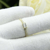 1.3ct Baguette Cut Diamond Engagement Ring East West Design 14k Yellow Gold Over