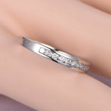 Half Eternity Wedding Ring Band 1.3ct Round Cut Diamond 18k White Gold Finish