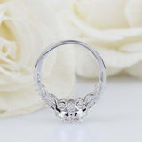 2.5ct Round Cut Diamond Engagement Ring Halo Split Shank 14k White Gold Finish