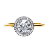 2ct Round Cut Diamond Engagement Ring Milgrain Halo Solitaire 14k Dual Gold Over