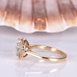 Halo Solitaire Engagement Ring 1.2ct Round Cut VVS1 Diamond 14k Rose Gold Finish