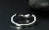 Curved Stackable Wedding Ring Band 0.75ct Round Cut Diamond 14k WhiteGold Finish