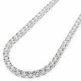 27Ct Round Cut Sparkle VVS1/D Diamond Tennis Necklace Solid 14K White Gold Over