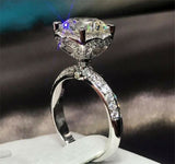 1.7ct Round Cut Diamond Engagement Ring 14k White Gold Finish Flower for Women