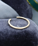 0.3ct Round Cut Simulated Black Diamond Open Cuff Wed Band 14k YellowGold Plated