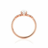 3Ct Pear Cut Diamond Princess Crown Unique Engagement Ring 14K Rose Gold Finish