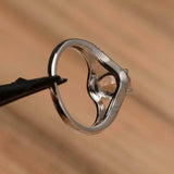 2.2ct Engagement Ring Oval Cut Peach Morganite Split Shank 14k White Gold Finish