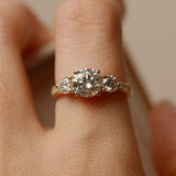 2.2ct Engagement Ring Round Diamond Solitaire with Accent 14k Yellow Gold Finish