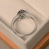2.2ct Trillion Cut London Blue Topaz Diamond Accents Ring 14k White Gold Finish