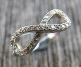 1.5ct Round Cut Diamond Engagement Ring Infinity Promise 14k White Gold Finish