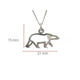 0.067ct Round Cut Moissanite Polar Bear Pendant 14k White Gold Plated NO CHAIN
