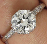5Ct Round Cut Diamond Queens Crown Vintage Engagement Ring 14K White Gold Finish