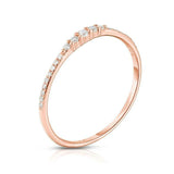 0.6ct Round Cut Diamond Engagement Ring 10k Rose Gold Finish Petite Minimalist