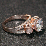 2.5ct Round Cut Diamond Engagement Ring 14k Rose Gold Over Stackable Split Shank