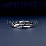 0.3ct Round Cut Moissanite Eternity Criss Cross Wed Band 14k White Gold Plated