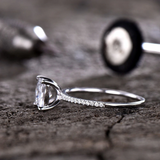 1.2ct Princess Diamond Engagement Ring Solitaire With Accents 14k WhiteGold Over