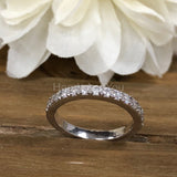 0.35ct Round Cut Moissanite Half Eternity Wedding Band 14k White Gold Plated