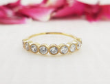 0.3ct Round Cut Moissanite Half Eternity Wedding Band 14k Yellow Gold Plated