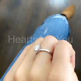0.3ct Round Cut Moissanite Split Shank Engagement Ring 14k White Gold Plated