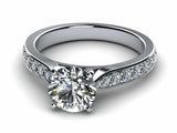 2ct Round Cut Diamond Channel Set Solitaire Engagement Ring 14k WhiteGold Finish