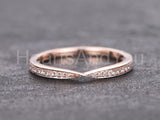 0.4ct Round Cut Moissanite Twist Half Eternity Wedding Band 14k Rose Gold Plated