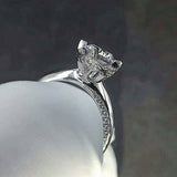 2.5ct Round Cut VVS1 Diamond Unique Design Engagement Ring 14k White Gold Finish