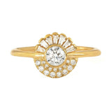 2ct Round Cut Diamond Engagement Ring 14k Yellow Gold Finish Unique Cluster Disc