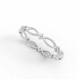 0.8ct Wedding Ring Band Round Cut Diamond Infinity Stackable 14k White Gold Over