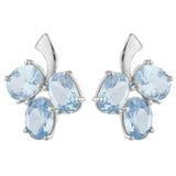 2.3ct Drop Earrings Oval Cut Blue Aquamarine Berry Fruit 14k White Gold Finish