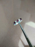 2.5ct Wedding Band Oval Cut Pink Ruby Stylish Three Stone 14k White Gold Finish