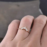 1.2ct Engagement Ring Marquise Cut Diamond Solitaire Crown 14k Rose Gold Finish