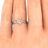 1ct Round Cut Simulated Peach Morganite Solitaire Ring 14k Yellow Gold Plated