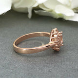 2ct Round Cut Peach Morganite Double Halo Engagement Ring 14k Rose Gold Finish