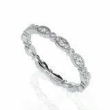 1.2ct Round Diamond Wedding Band Milgrain Stackable Eternity 18k White Gold Over