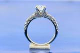 2ct Round Diamond Engagement Ring Vintage Solitaire Milgrain 14k White Gold Over