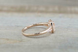 1.7ct Oval Cut Morganite Engagement Ring 14k Rose Gold Finish Halo Split Shank