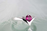 0.5ct Round Pink Sapphire Engagement Ring Solitaire Curved 14k White Gold Finish