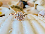 1.8ct Engagement Ring Round Cut Diamond Bezel Set Solitaire 14k Rose Gold Finish