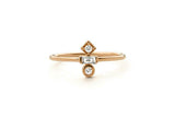Trilogy Minimalist Engagement Ring 0.3ct Baguette Diamond 10k Yellow Gold Finish
