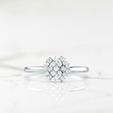 Cluster Snowflake Engagement Ring 1.6ct Round Cut Diamond 14k Yellow Gold Finish