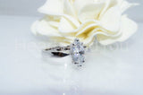 0.5ct Marquise Simulated Diamond Solitaire Engagement Ring 14k White Gold Plated