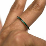 0.5ct Princess Cut Green Emerald Wedding Band Channel Set 14k White Gold Finish